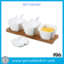 Elegant storage white ceramic spice jar