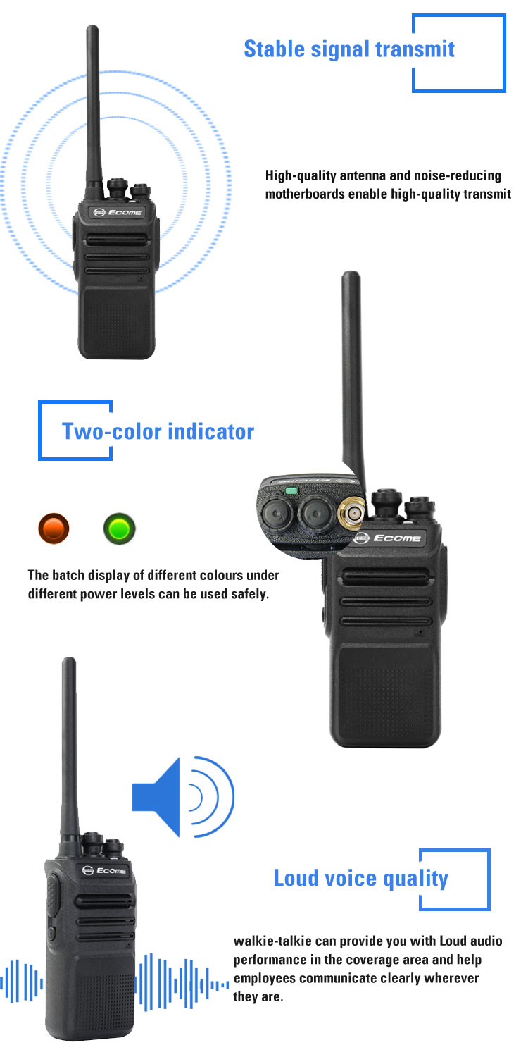 Ecome ET-95 Two Way Radio Uhf Amateur Rugged Walkie Talkie Wireless Walki Talki Set
