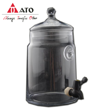 Glass jar Fruit Juice Drinking Beverage Dispenser