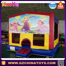 Commercial princess banner moonwalk jumpers inflatable bounce house for party rental