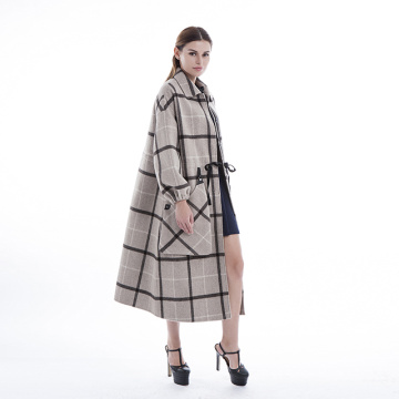 Fashion Plaid cashmere overcoat