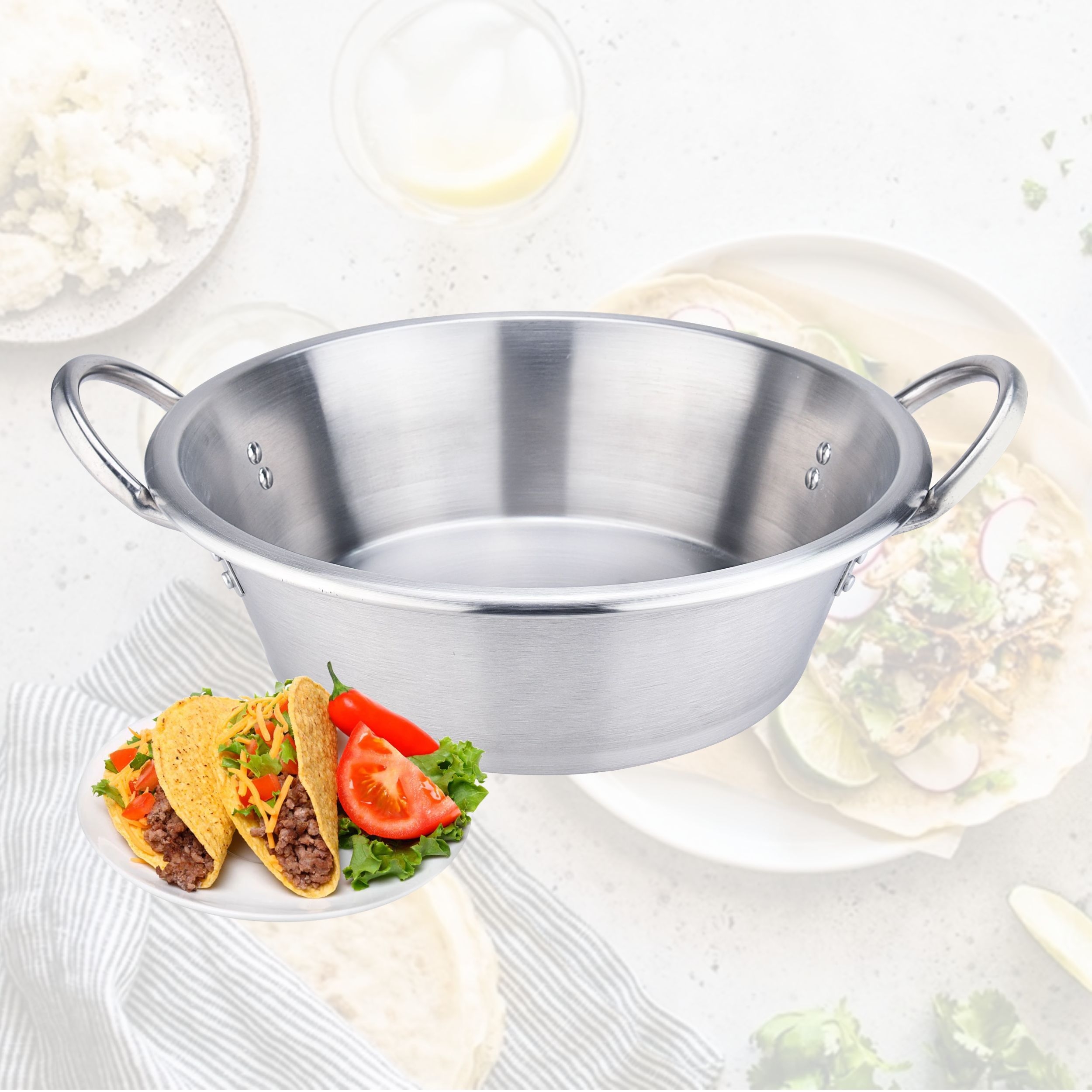 14QT Heavy Duty Stainless Steel Large Cazo Comal