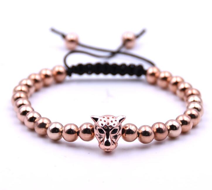 Lion Head Hematite 6MM cuentas redondas pulsera para hombres