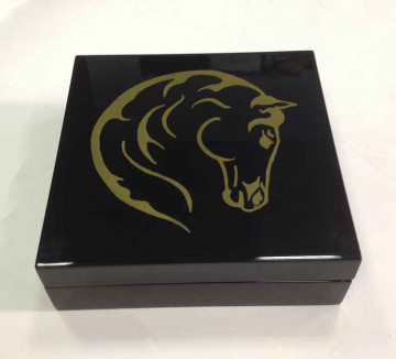 Black Glossy Wooden Packaging Box For Jewelry Bangle