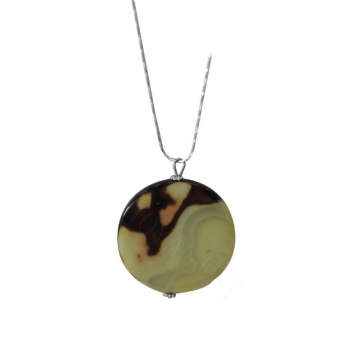 Natural Gemstone Agate Necklace with Silver Chain