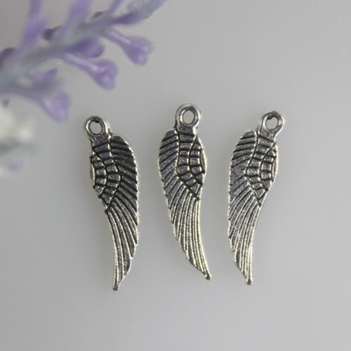 Wholesale Antique Angel Wings Loose Bead Charms Pendants Fit Bracelet Earrings 17 x 5mm