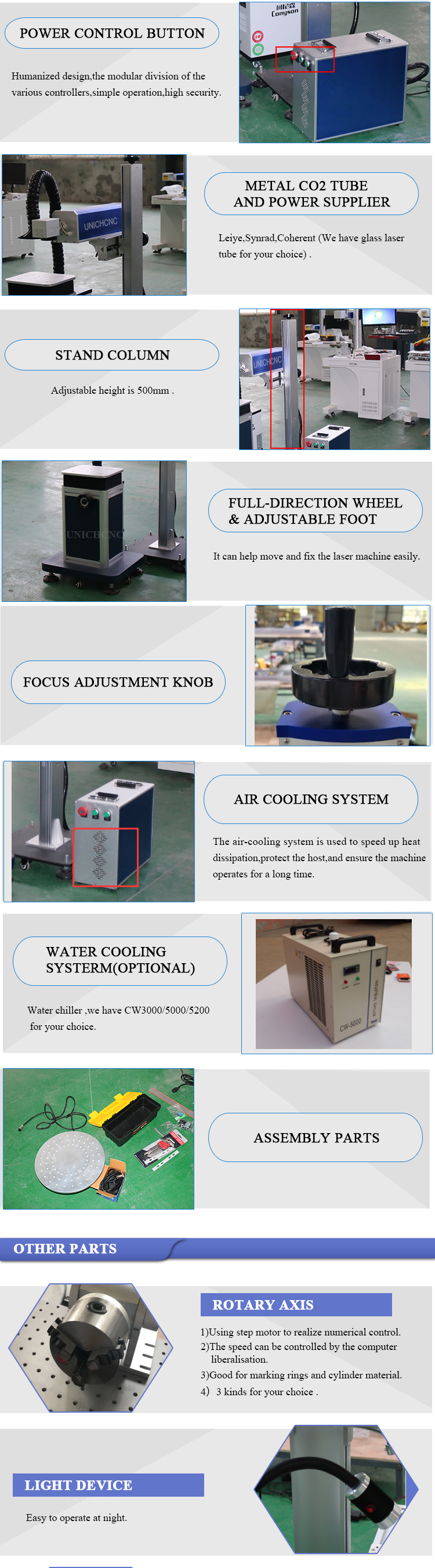 Portable rf 20w 30w 100w co2 laser marking machine 20w 100w