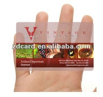 transparent card/ transparent gift card/transparent business card