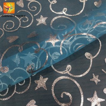 Shaoxing oem printed fancy mesh fabric