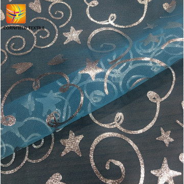 Shaoxing oem printed fancy mesh fabric