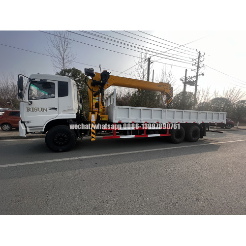 Dongfeng 6x4 camión montado en una grúa de brazo recto de 12t