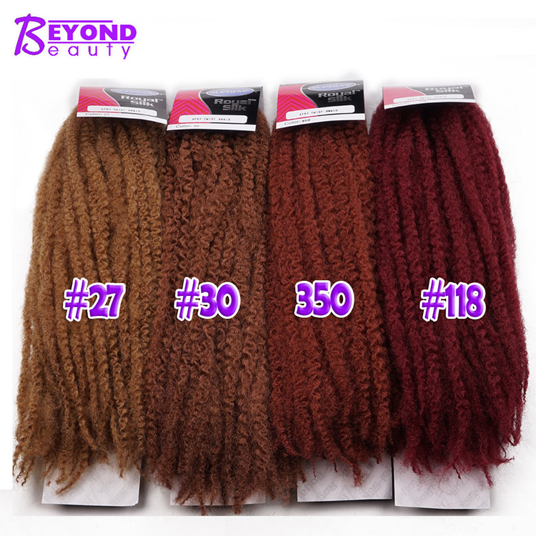 18inch Synthetic Marley Braids Soft Fluffy Afro Crochet Hair Braids Kinky Curly Marley Hair Extensions buldle