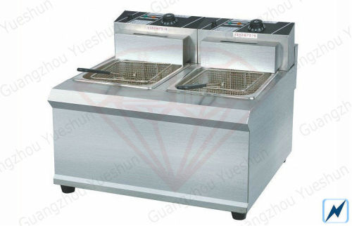 Restaurant Deep Fryers For Western Kitchen Equipment , 2.8kw + 2.8kw