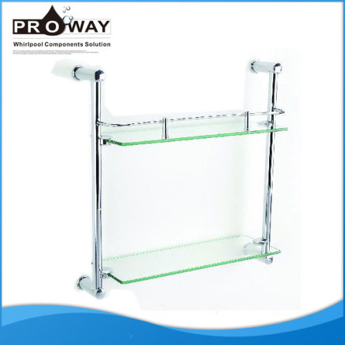 Bathrooms Accessories Modern Glass Wall Shelf Stainless Steel Shower Shelf