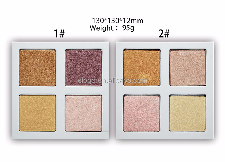 4 color Highlighter OEM ODM wholesale Private label makeup highlighter Palette your own brand