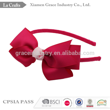 Baby red grosgrain ribbon big bow hairbands hair accessories