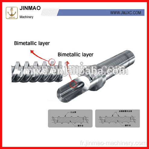 Vis et barils bimétalliques de bonne qualité pour machine de moulage par injection