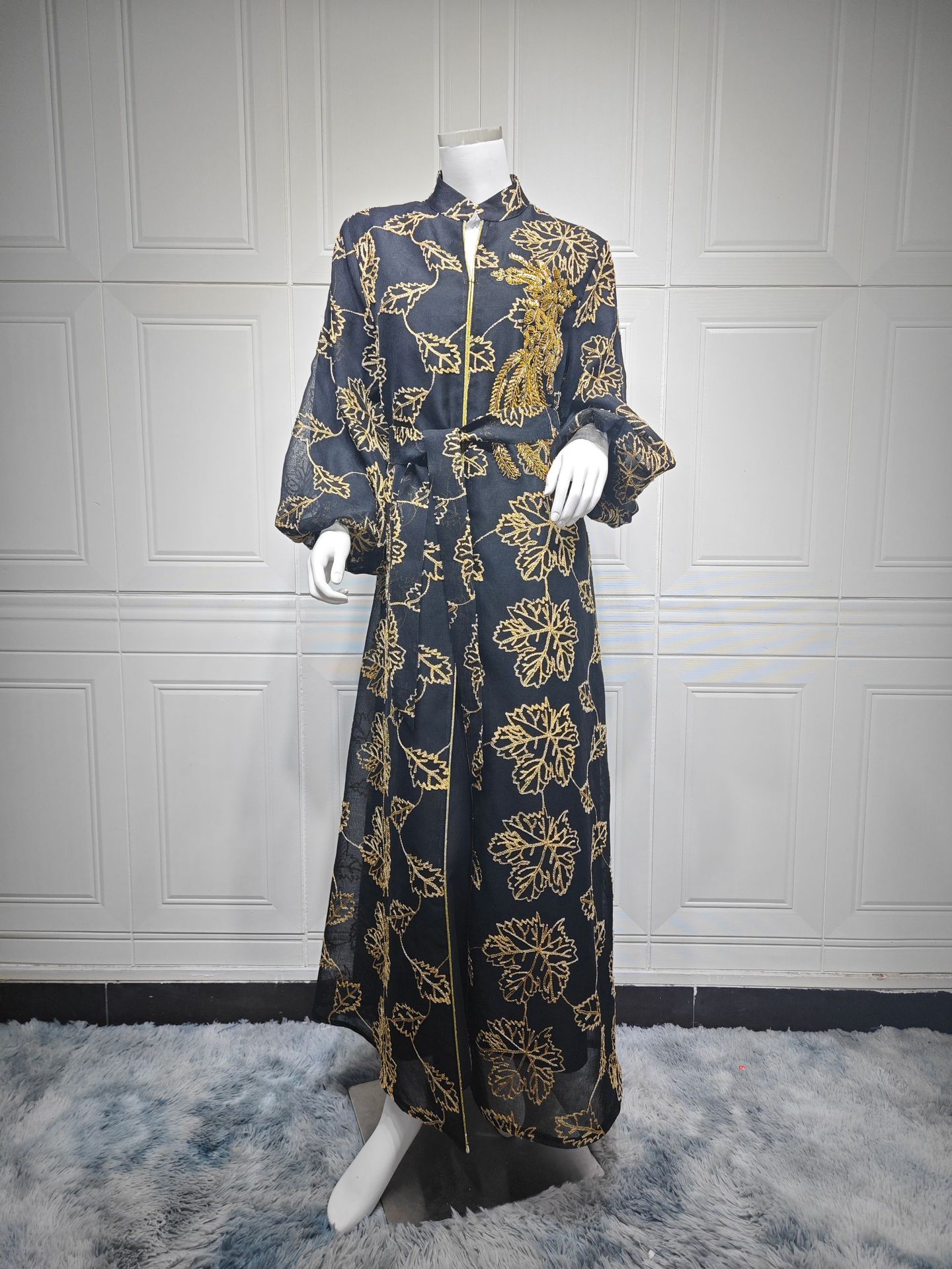 لباس ابای مهره دار AB087 (3) Beaded Abaya Dress AB087 (3)