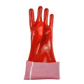 PVC GLOVES 40cm Red Open Cuff