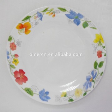 wholesale cheap china dishes/restaurant dishes, white stoneware dishes with colorful decal