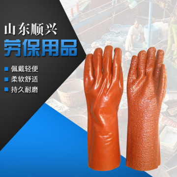 Brown PVC Heavy Duty Terry Toweling Liner Handschuhe