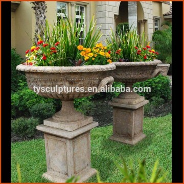 China cities sculpture stone flower bed marble flowerpot
