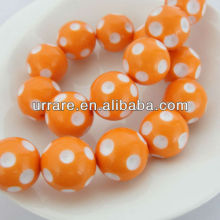 Orange with White Dots 20MM Wholesale Chunky Bead Necklace Sets