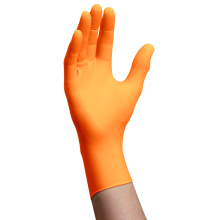 CE zugelassene orangefarbene Nitrilhandschuhe