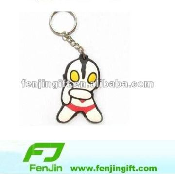 Pvc rubber superman keychain