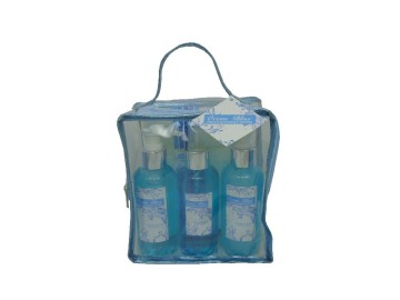 Blue PVC bag bath gift set