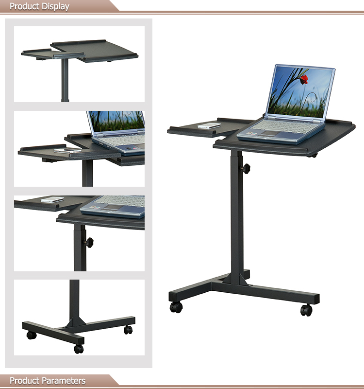 Simple Design Office Furniture Small Adjustable Laptop Table On Wheels