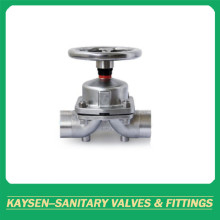 Aseptic diaphragm valve SS handwheel weld