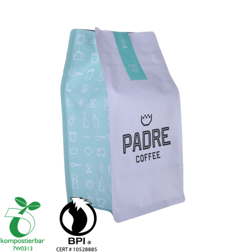 Laminated Material Customized Logo Printed Flat Bottom Coffee Bag