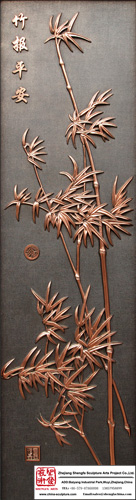 Elegant Bamboo Relief Mural