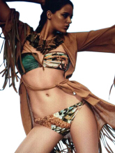 Lastest Design Women Strapless Pattern Printed Bikini