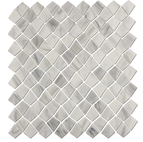 Off-white stone pattern glass mosaic tiles