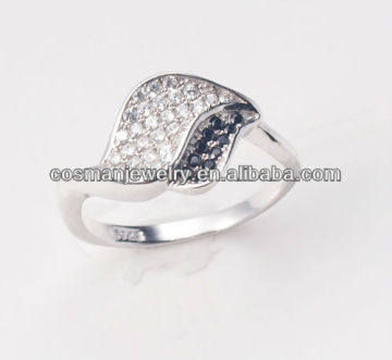 fashion silver jewelry rings with small CZ stones