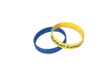 Logo Printed Blue, Yellow Silicon Rubber Hospital Custom Medical Id Bracelets 36011
