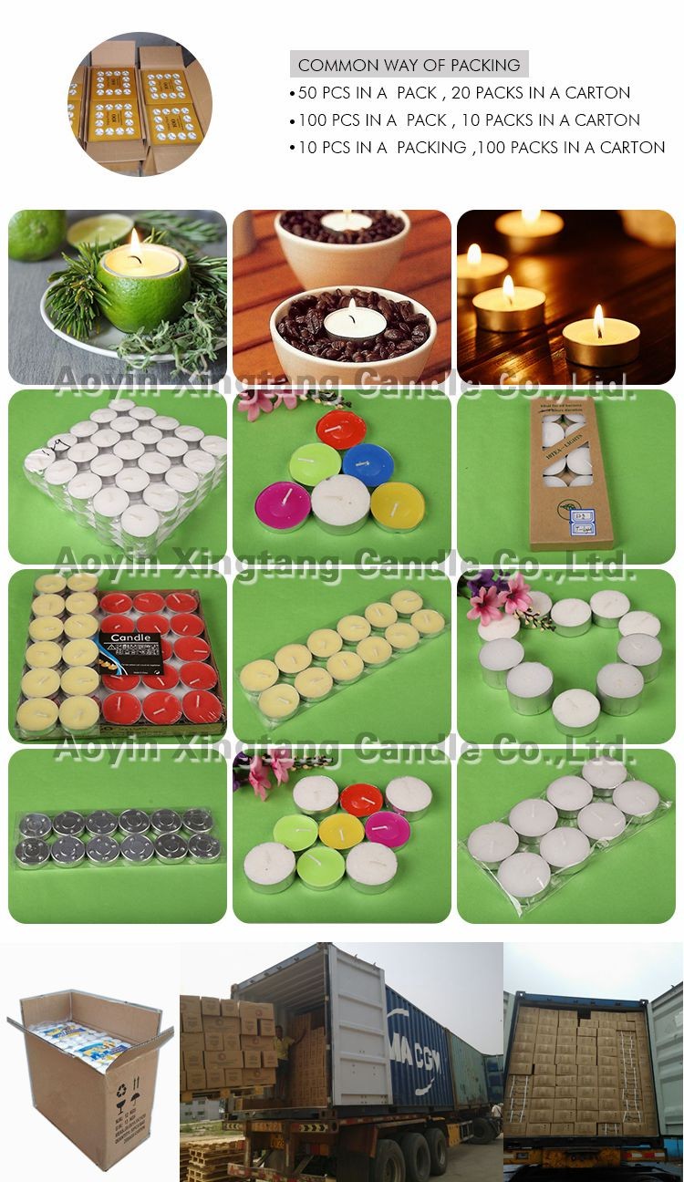 100pcs tealight candles package 