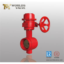 Red Colour Grooved Wafer Butterfly Valve