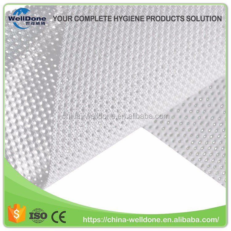 Top sheet sanitary napkin/pad perforated pe film