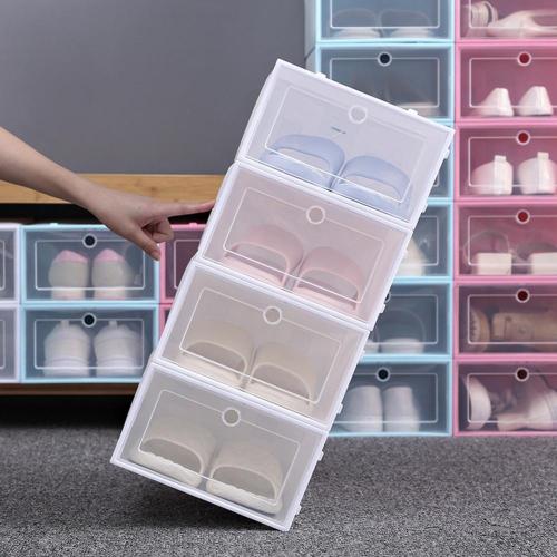 1PC lip-Open Cover Plastic Shoe Hanger Storage Transparent Box Divider Drawer Shoes Organizer