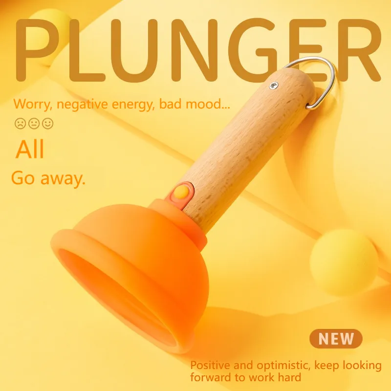 Stylish Wooden Handle Toilet Night Light with Unique Motif