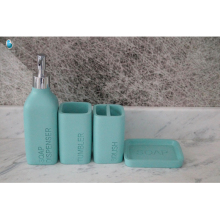 Factory Wholesale Durable Silvery Eco-Friendly Resin Bathroom Accessories Set