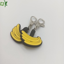 Snelle levering Bananenvorm Siliconen Pet Tag Keychain