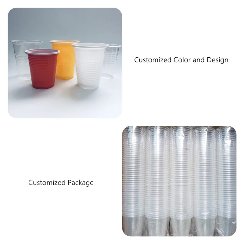 16oz Disposable Plastic Drinking Juice Transparent/Yellow/Red/White Pet Cup Food Grade