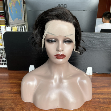 New fashion short human hairs wigs virgin hair pixie cut short hair wig