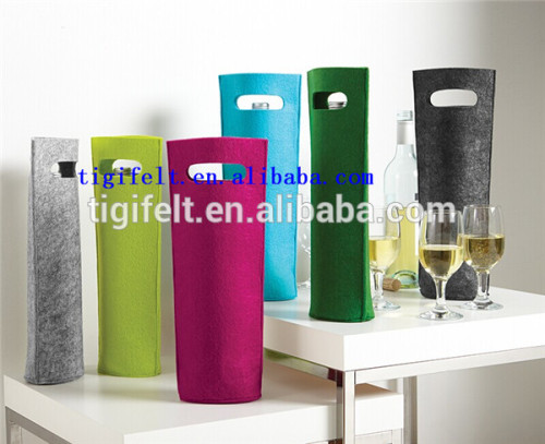 Promotion plain wool felt bags/felt wine bag