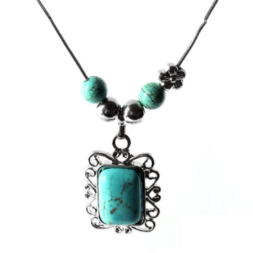 Classic Design Large Stone Turquoise Necklace