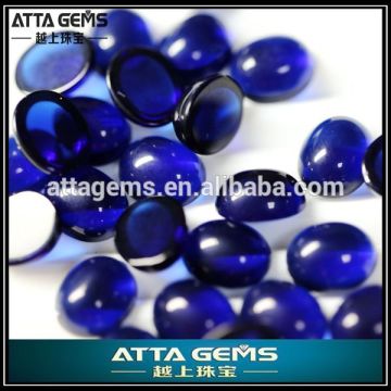 cabochon cut oval created quartz-sapphire blue glass